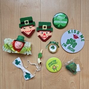 🍀 Lot of 10 vintage 1980s-1990s St. Patrick's Day Irish accessories